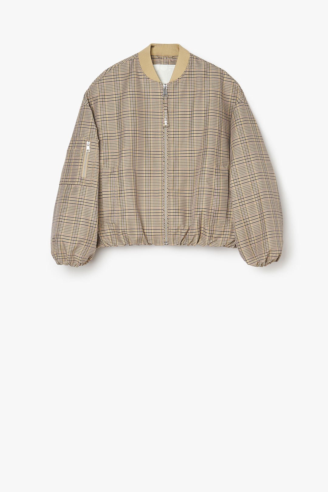 Memory Nylon Bomber Jacket - Plaid - The Collective Park City