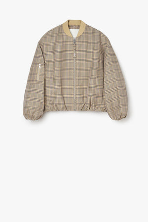 Memory Nylon Bomber Jacket - Plaid - The Collective Park City
