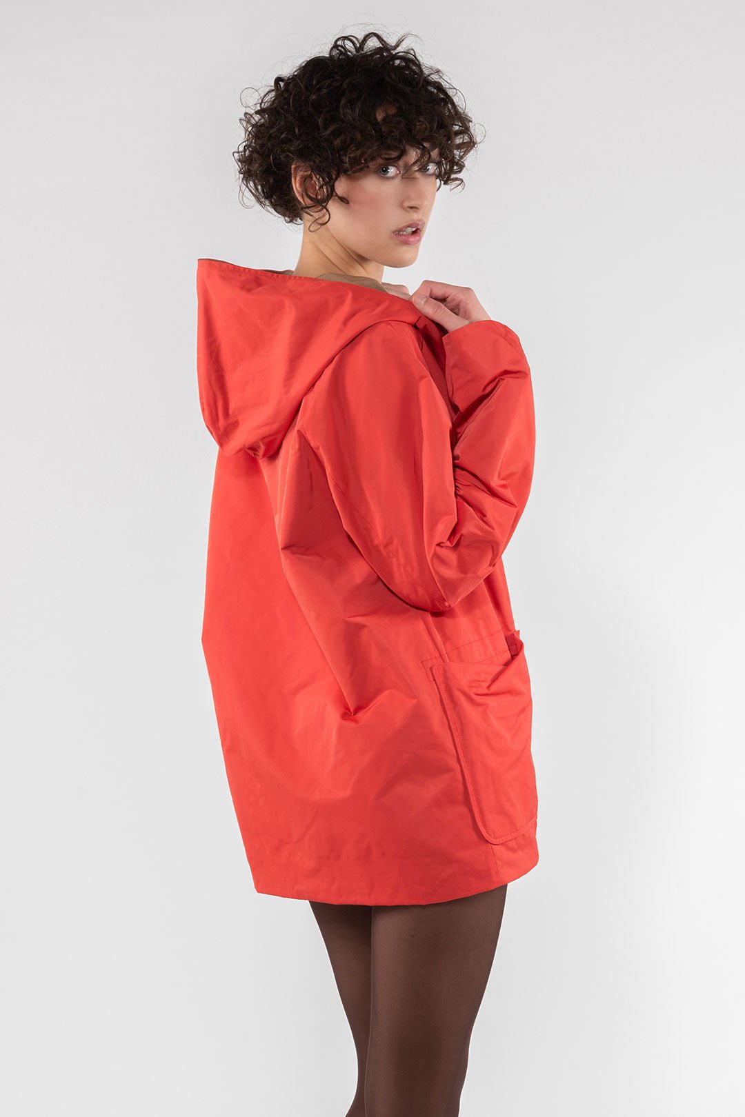 Memory Nylon Reversible Hooded Jacket - Flame - The Collective Park City