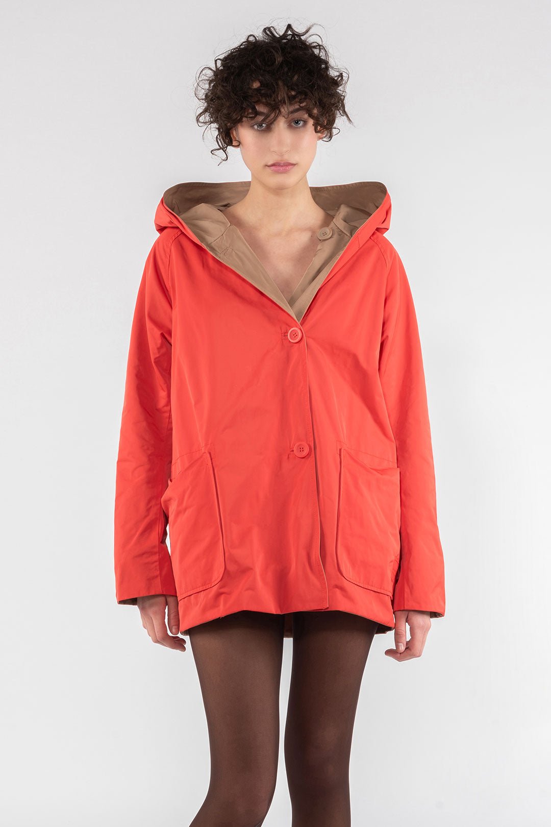 Memory Nylon Reversible Hooded Jacket - Flame - The Collective Park City