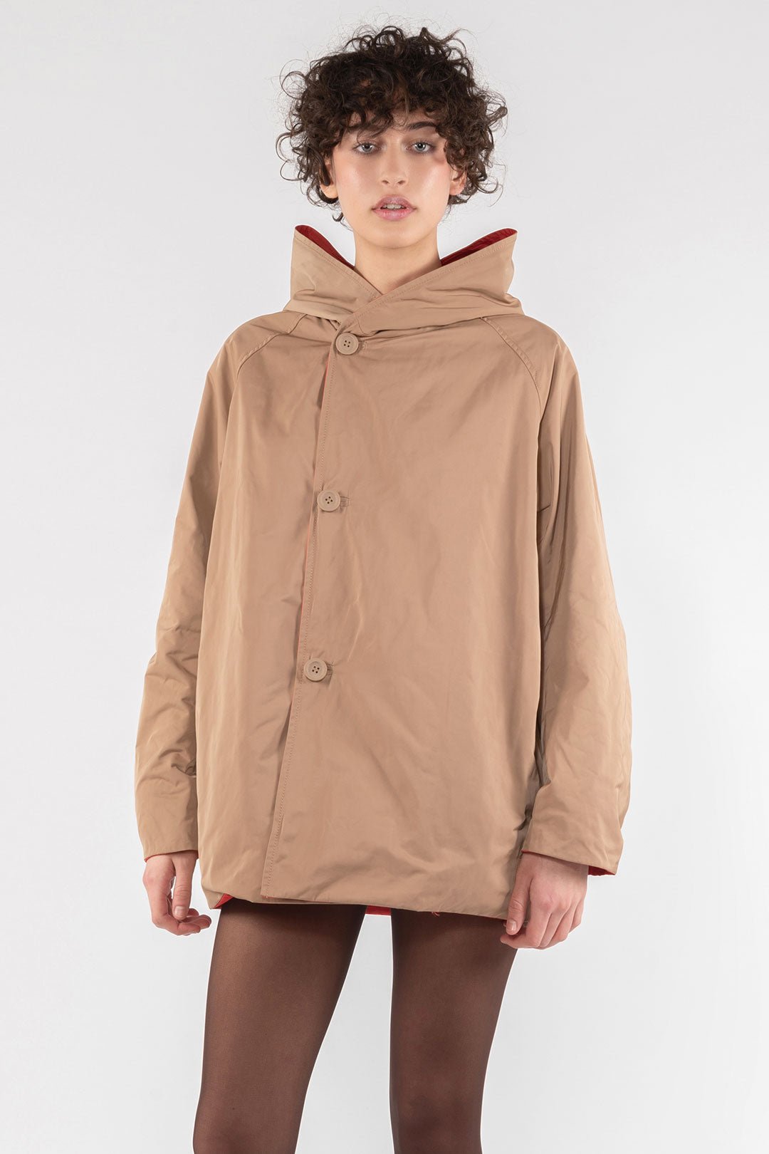 Memory Nylon Reversible Hooded Jacket - Flame - The Collective Park City