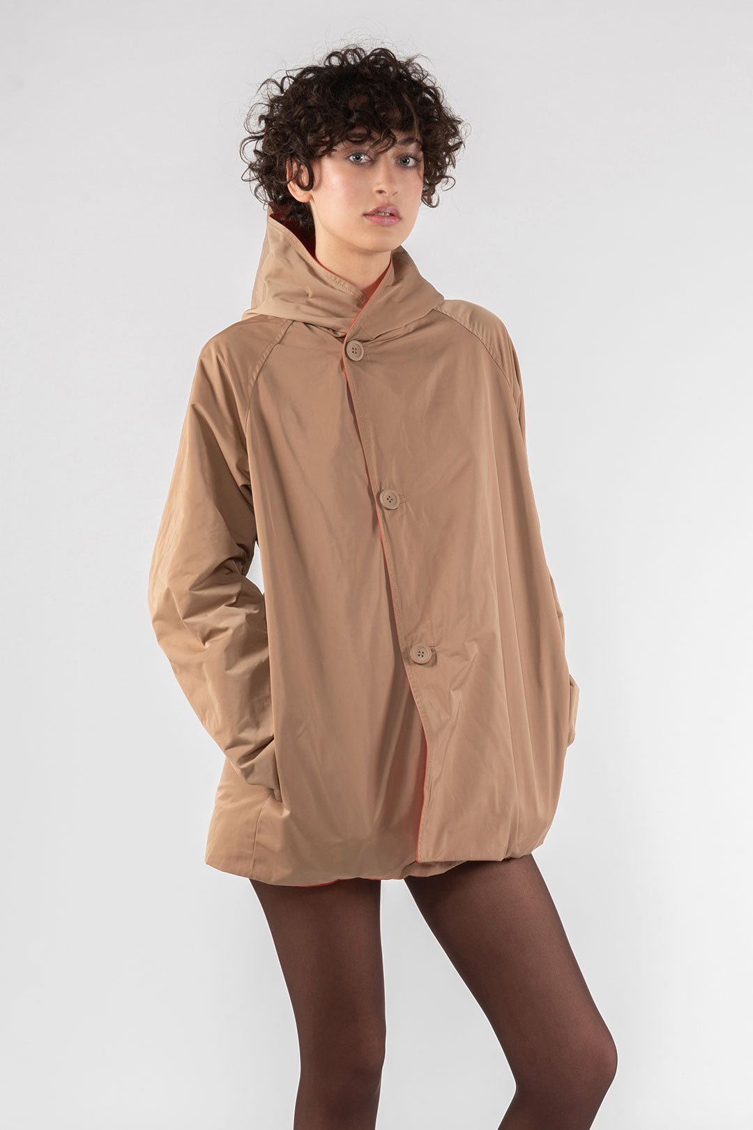 Memory Nylon Reversible Hooded Jacket - Flame - The Collective Park City