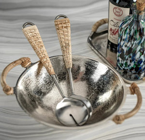 Mendocino Metal & Rattan Server Set - The Collective Park City