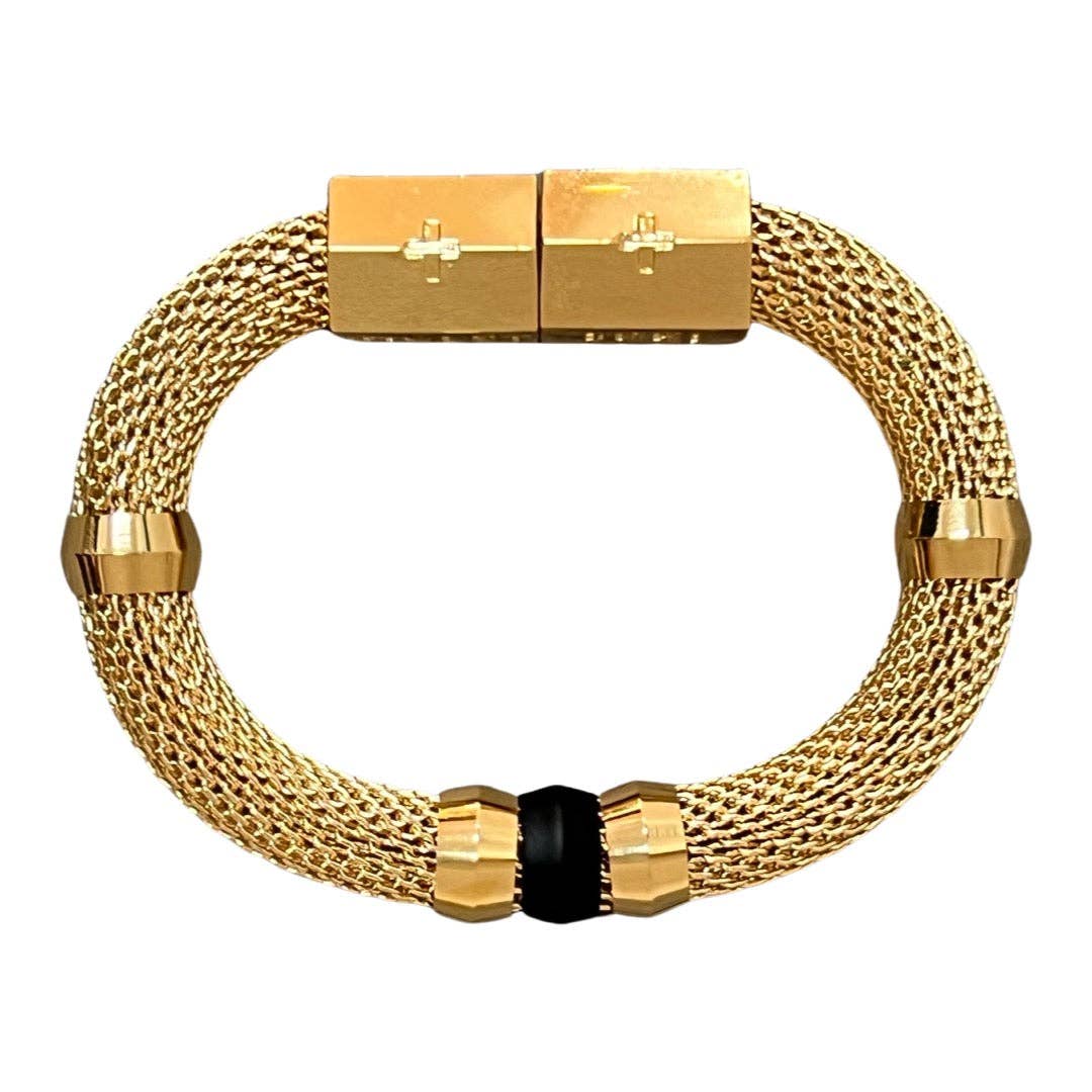 Mesh Candy Bracelet Black - The Collective Park City