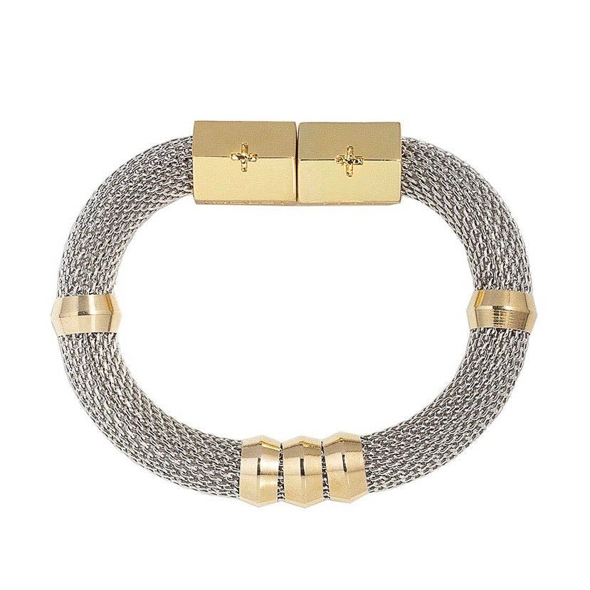 Mesh Classic Two Tone Bracelet - The Collective Park City