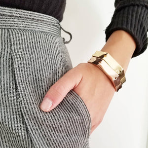 Metal Gold Thick Bracelet - The Collective Park City