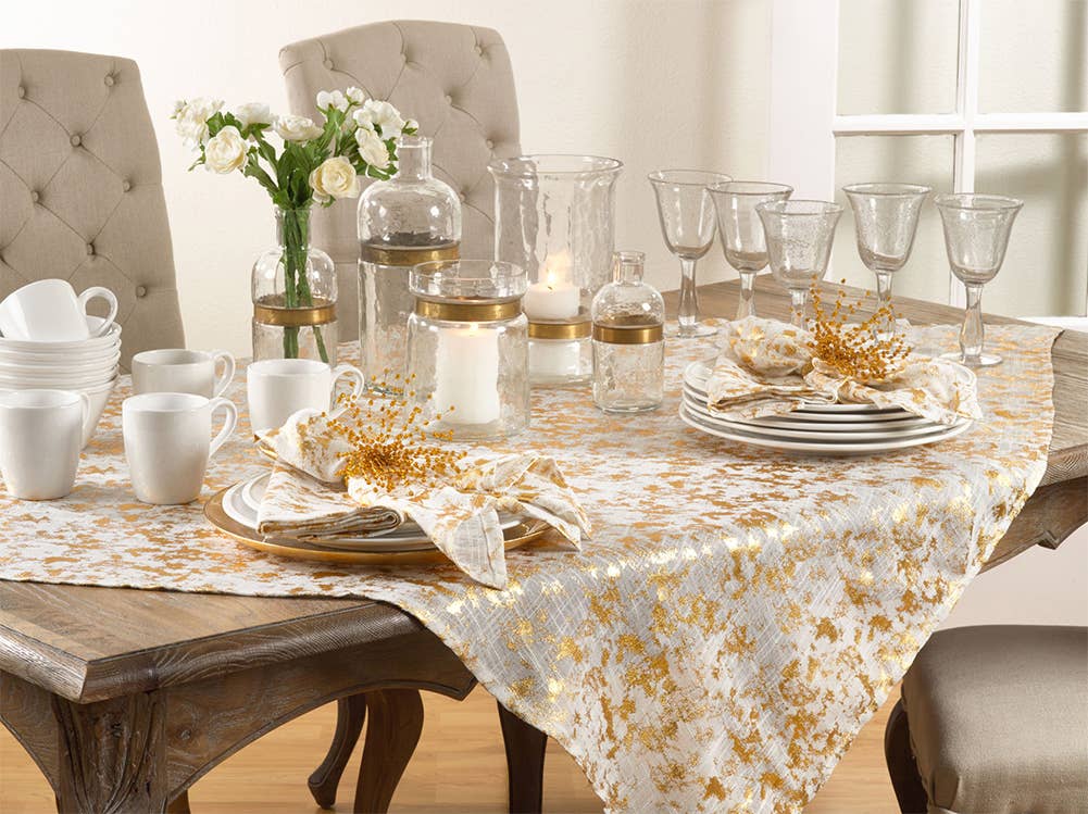 Metallic Gold Foil Design 20" Dinner Napkin - The Collective Park City