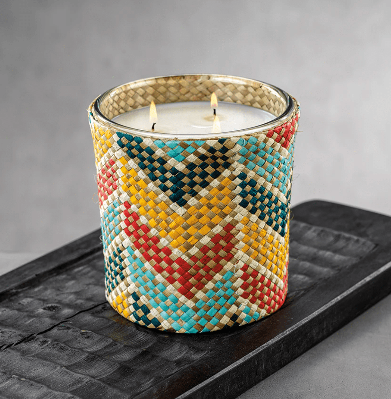 Mia Fragranced Candle - Large Zigzag Rainbow - The Collective Park City