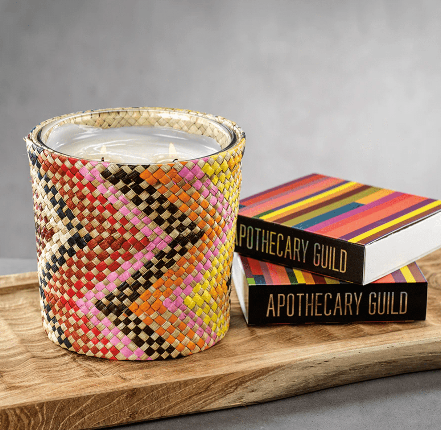 Mia Fragranced Candle - Small Multicolor Zigzag - The Collective Park City