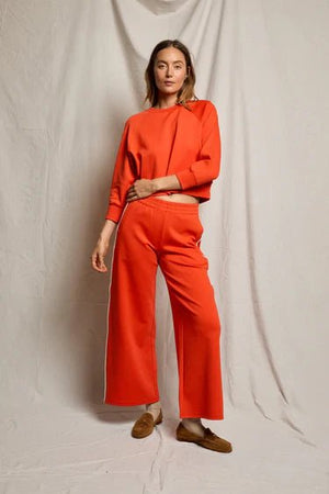Mikos Travel Wide Leg Stripe Pant - Tomato - The Collective Park City