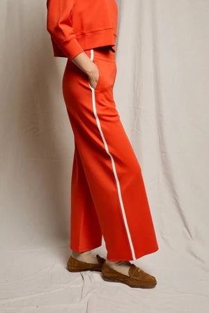Mikos Travel Wide Leg Stripe Pant - Tomato - The Collective Park City