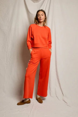 Mikos Travel Wide Leg Stripe Pant - Tomato - The Collective Park City