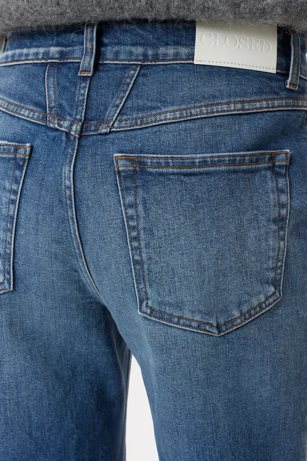 Milo Straight Leg Jean - Mid Blue - Cutoff Hem - The Collective Park City