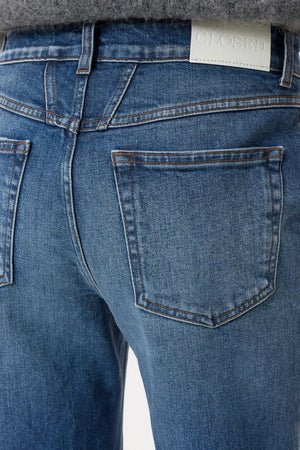 Milo Straight Leg Jean - Mid Blue - Cutoff Hem - The Collective Park City