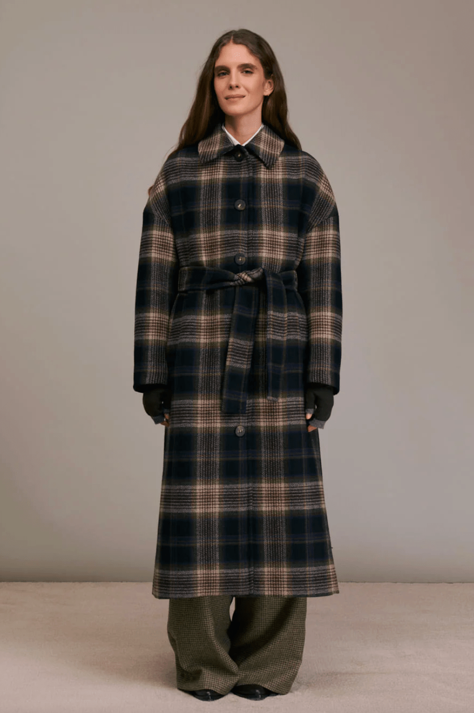 Mingo Long Plaid Coat - The Collective Park City