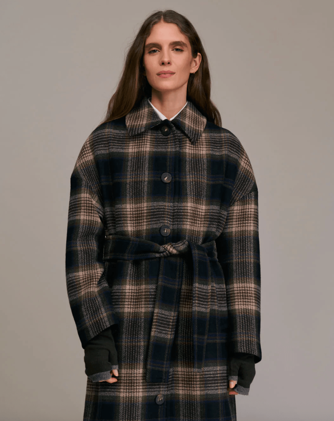 Mingo Long Plaid Coat - The Collective Park City