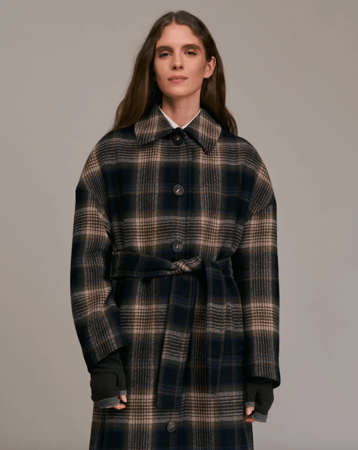 Mingo Long Plaid Coat - The Collective Park City