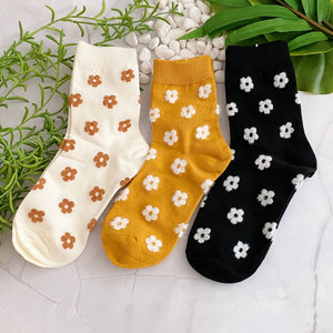 Mini Daisy Happiness Socks - Black - The Collective Park City