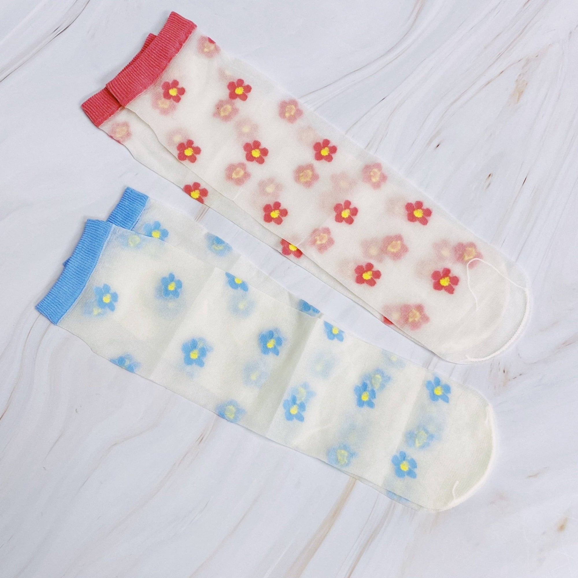 Mini Flower Sheer Socks - Set/2 - The Collective Park City