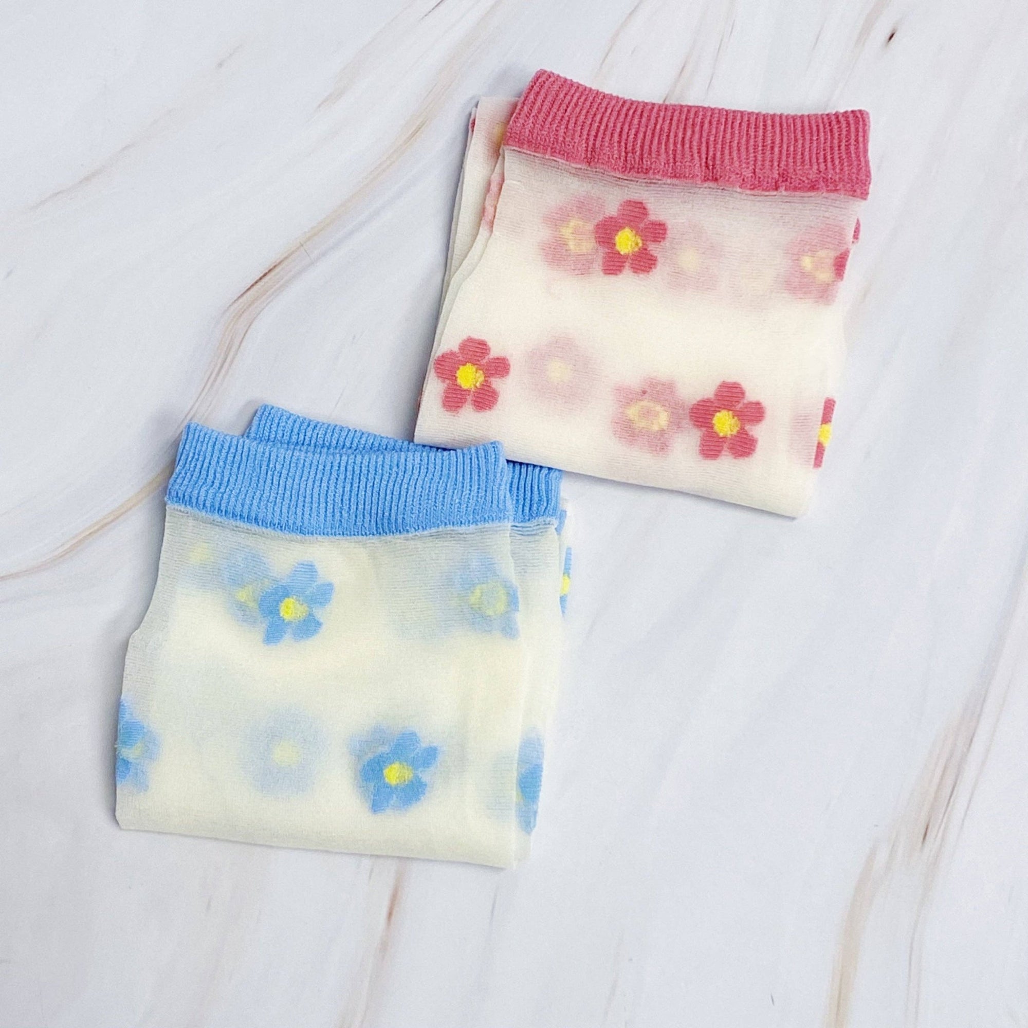 Mini Flower Sheer Socks - Set/2 - The Collective Park City