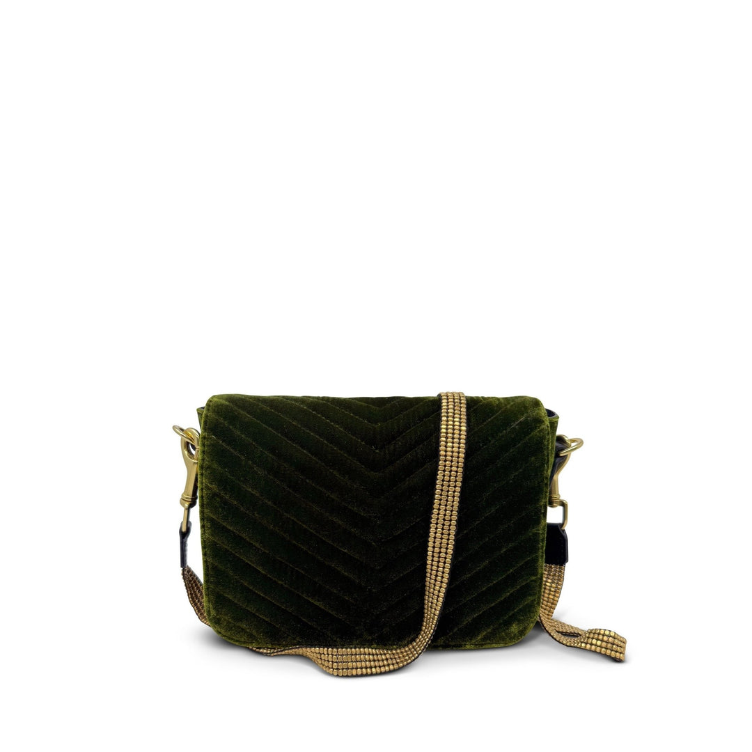 Mini Mia Crossbody Bag - Fir Green Velvet - The Collective Park City