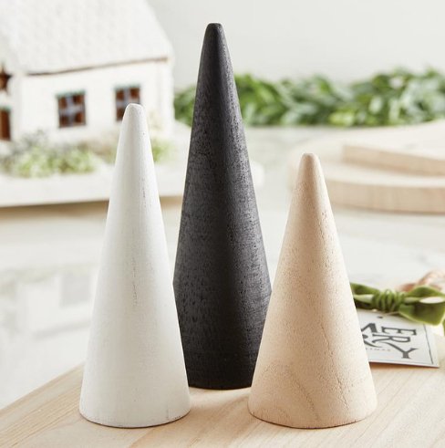 Mini Wood Cone Trees - Set of 3 - The Collective Park City