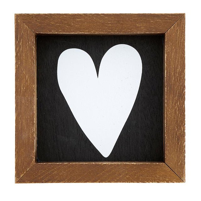 Mini Wood Sign - White Heart - The Collective Park City