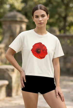 Not In Bouquets - Poppy Cropped Tee