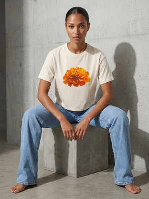 Not In Bouquets - Marigold Cropped Tee