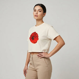 Not In Bouquets - Poppy Cropped Tee