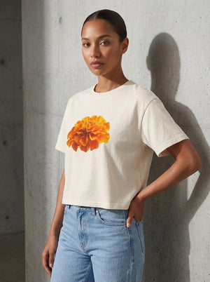 Not In Bouquets - Marigold Cropped Tee