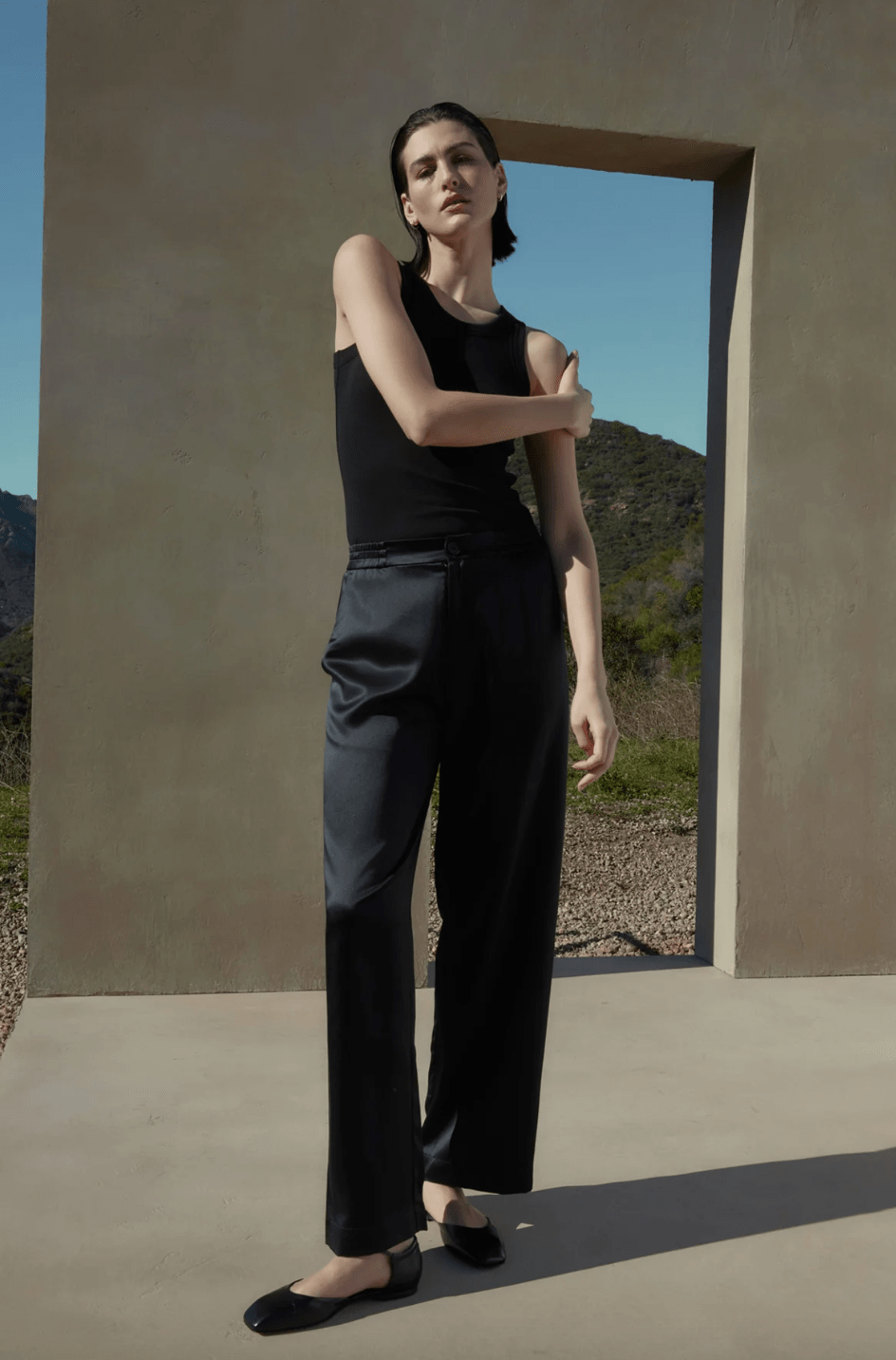 Modesto Silk Charmeuse Wide Leg Pant - The Collective Park City