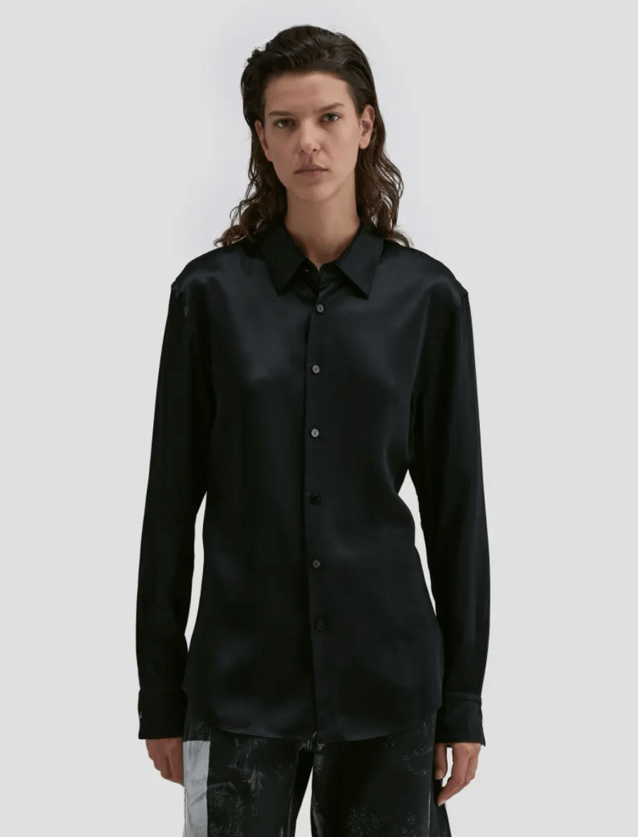 Molten Japanese Satin Button Down Top - The Collective Park City