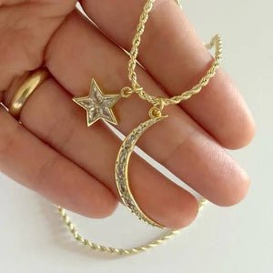 Moon and Star Necklace - The Collective Park City