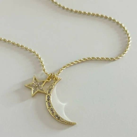 Moon and Star Necklace - The Collective Park City