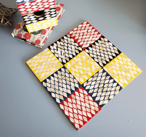 Mother of Pearl Inlay Coasters : Red - The Collective Park City