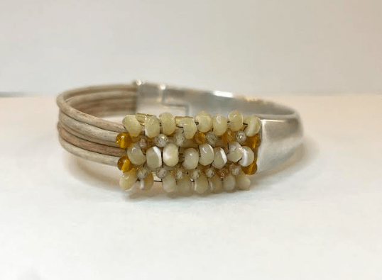 Mother of Pearl w/Amber & Yellow Zircon Bracelet - The Collective Park City