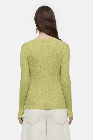 Mouliné V Neck Henley Knit Top - The Collective Park City