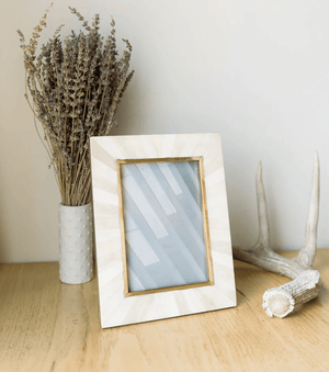 Mukhendu 5x7 Picture Frame - Bone, Brass Inlay - The Collective Park City