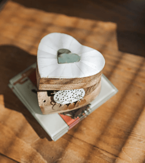 Mukhendu Heart Keepsake Box - Bone, Brass Inlay - The Collective Park City