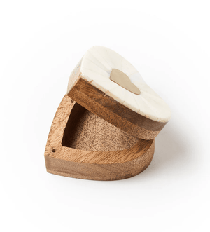 Mukhendu Heart Keepsake Box - Bone, Brass Inlay - The Collective Park City