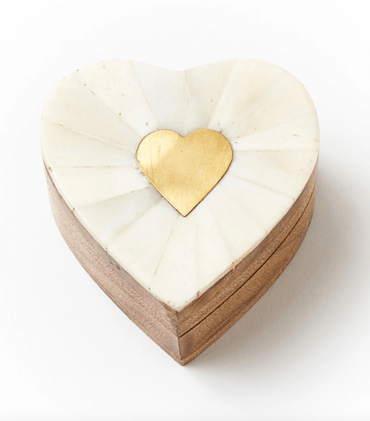 Mukhendu Heart Keepsake Box - Bone, Brass Inlay - The Collective Park City