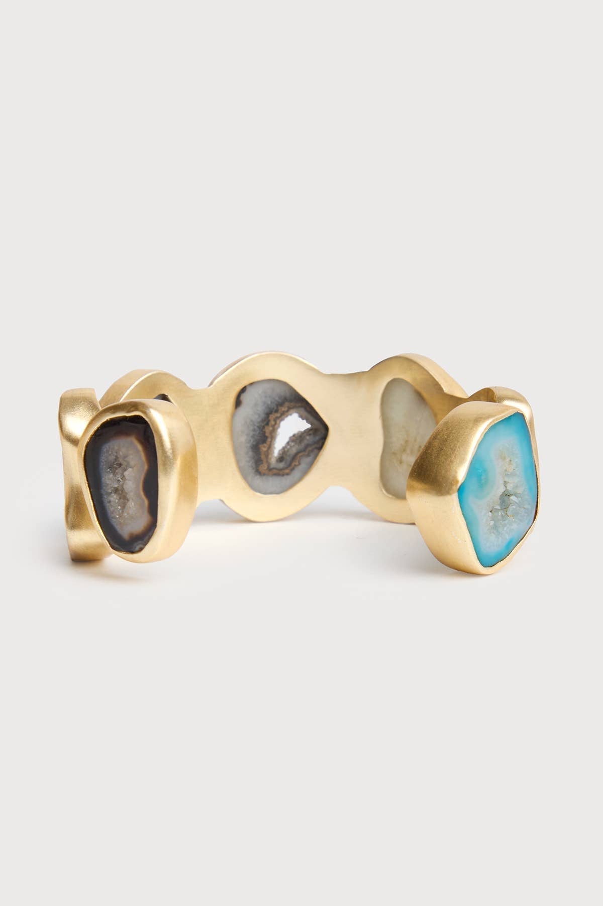 Multi Agate Cuff Bracelet: Blue Multi - The Collective Park City