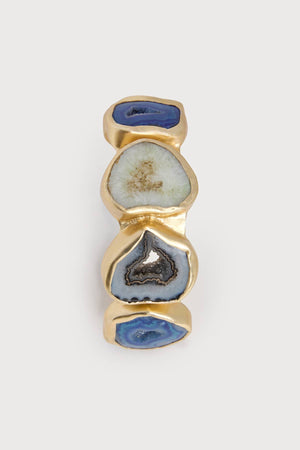 Multi Agate Cuff Bracelet: Blue Multi - The Collective Park City