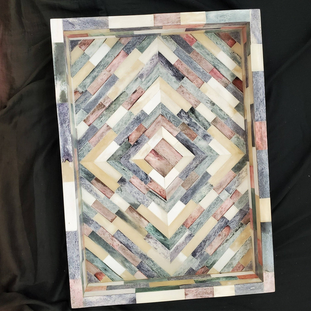 Multicolor Bone Inlay Tray - The Collective Park City