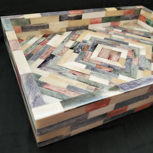 Multicolor Bone Inlay Tray - The Collective Park City