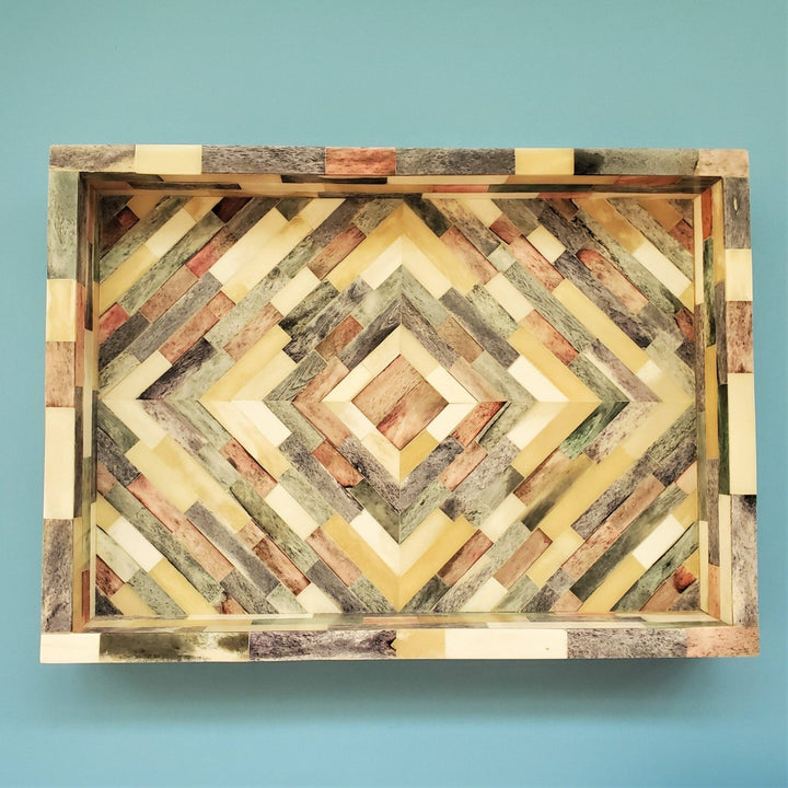 Multicolor Bone Inlay Tray - The Collective Park City
