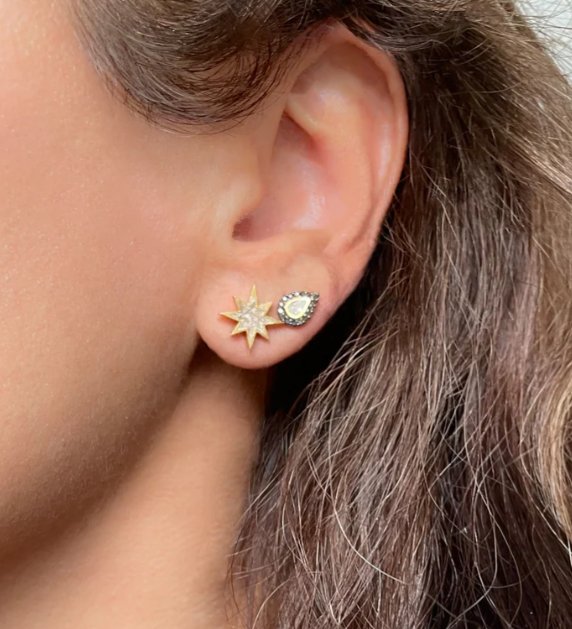 Nash Vermeil 14k Gold Diamond Stud Earrings - The Collective Park City