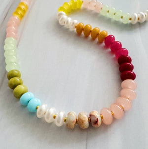 Natural Stone Beaded Necklace - The Collective Park City
