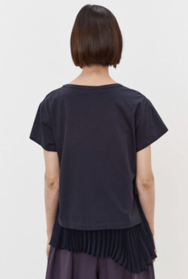 Navy Layered Blouse with Side Buckles - The Collective Park City